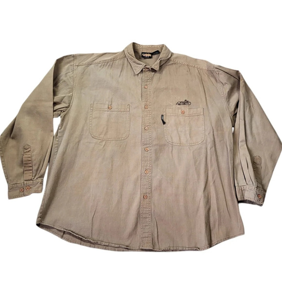 Vintage Easy Riders USA Motorcycle Button Down Shirt Mens XL Biker Bikercore - Picture 1 of 10